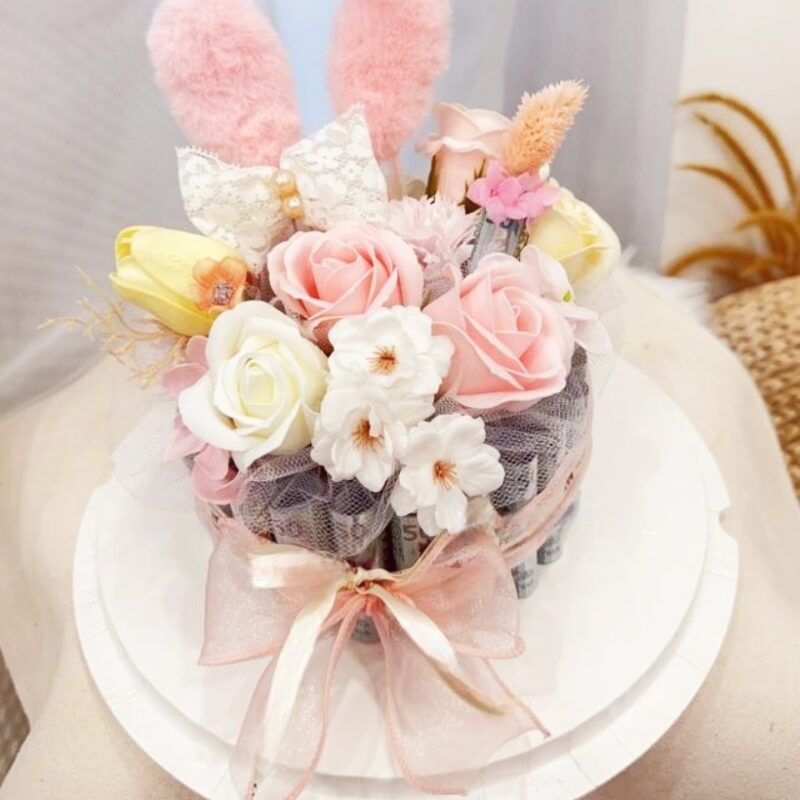 Bunny Ears Flower & Money Gift